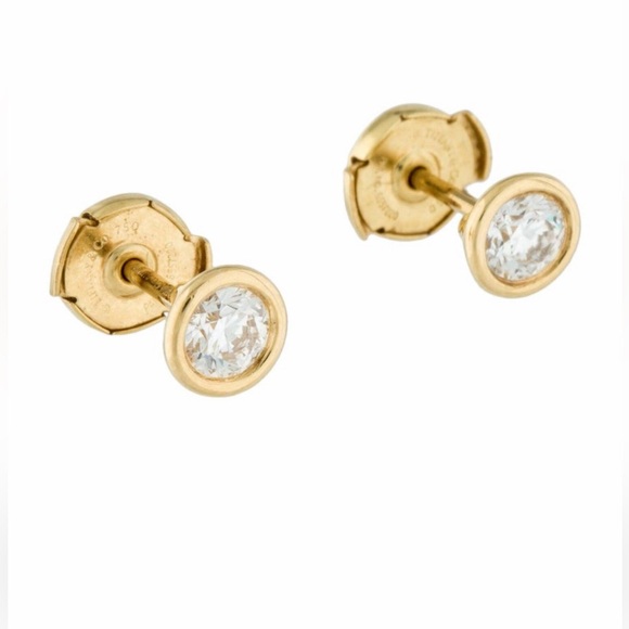 Tiffany & Co. Elsa Peretti Diamonds By the Yard Yellow Gold Earrings - Picture 1 of 10